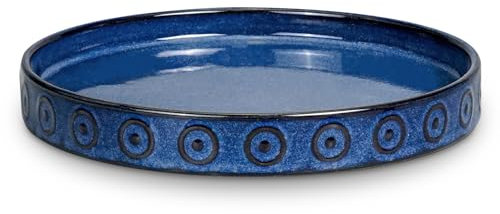 Eightpot Plant Pot Saucer - 12 Inch Plant Saucer for Outdoors Ceramic Plant Tray for Indoors No Holes Large Plant Drip Trays Round Flower Pot Saucer Plant Dishes to Catch Water Blue