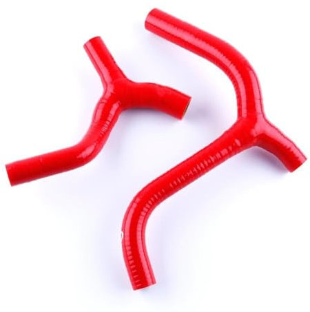 CMS - Kit tubo radiatore in silicone a 3 strati per Kawasaki KXF 450 2016 2017 2018 (rosso)