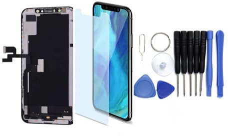 h24z iPhone XS Max-Bildschirmaustausch – 6,5-Zoll-LCD-Display mit Touch-Digitalisierer mit Reparaturwerkzeugsatz und Displayschutz aus gehärtetem Glas