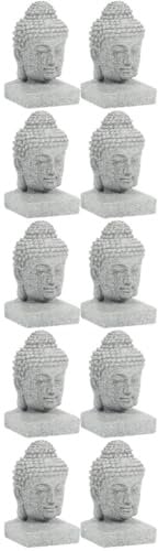 Amosfun 5sets Aquarium Buddha Statue Desktop Buddha Adornment Garden Decor Realistic Design 2pcs*5