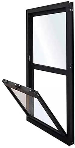 XLIHAWY Ventana Servicio para Food Trucks, Corredera Vertical Aluminio Ventana Servicio con Vidrio Aislante, Montaje Empotrado Ventana Móvil para Cobertizos Y Sótanos(85x100CM)