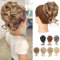 Benehair Dutt Haarteil mit Klammer Natürlich Messy Bun Haarteile für Dünnes Haar Synthetik Haar Scrunchies Haardutt Haarteile für Frauen Mädchen(Braun mit Blond, 75g)