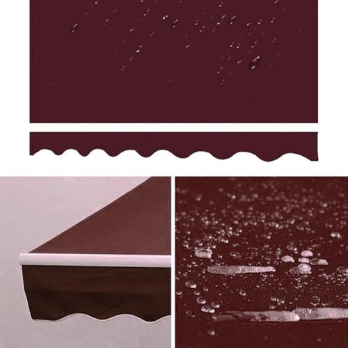 BGBZHMMEE Klemmmarkise Ersatzstoff Markisentuch Einziehbare Markisenbespannung Markisenstoff, Sonnenschutz Ersatzstoffe Für Markisen (ohne Rahmen)(Burgundy,20x16ft/600x500cm)