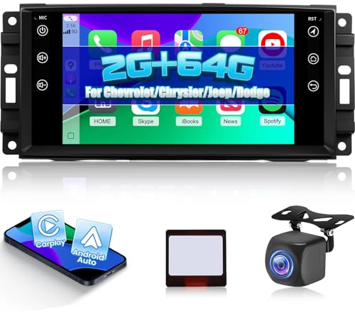 NHOPEEW 4+64G Autoradio für Jeep Avenger Grand Cherokee Wrangler Liberty Caliber Commander Patriot – 7 Zoll-Android-Autoradio mit kabellosem Carplay & Android Auto – DSP Split Screen+ Rückfahrkamera