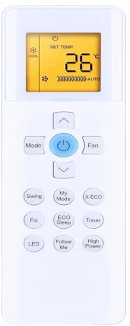 Télécommande RG67G(2S)/BGEF for climatiseur Carrier avec rétroéclairage