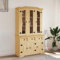 Armoire de Cuisine Buffet Cuisine Meuble de Rangement avec 3 tiroirs et 6 Portes, pour Salle à Manger, Salon, 112x43x196 cm Bois Massif pin Mexicain