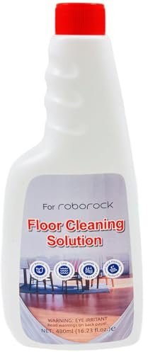 480ml Floor Cleaning Solution, Kompatibel mit Roborock Mopproboter, Tiefenreinigung für Mehrere Hartböden, Fleckentfernend, Keine Schaumbildung und Schlieren, 1:200 Konzentrat