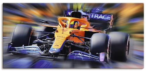 ARTLAND Wanddeko Leinwand Bilder Wandbild 100x50 cm Formel 1 McLaren Oscar Piastri Lando Norris Rennfahrer Auto Motorsport U5QL