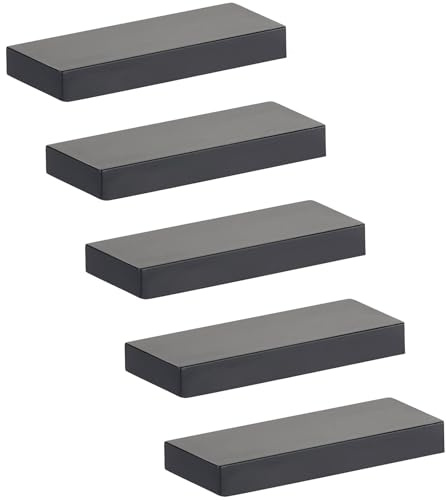 SOTECH 5 x Griffleiste LineaGrip BA 32 mm Schwarz | Möbelgriff 66 x 27 mm x 8 Küchengriff Schubladengriff Schrankgriff