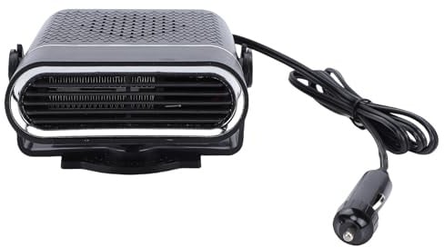 Qcwwy Elektrische Autoheizung, Klare Sicht, Tragbares Abtaugerät, Leiser Betrieb, Windschutzscheiben-Defogger und Defroster, Überhitzungsschutz, Mini-Zigarettenanzünder, Auto-Heizung