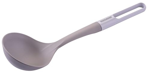 Fackelmann Schöpflöffel – 32 cm, aus PBT und ABS, hitzebeständig bis 180°C, leicht & Spülmaschinengeeignet, Zum Portionieren & Servieren von Suppen, Soßen & Eintöpfen, Grau