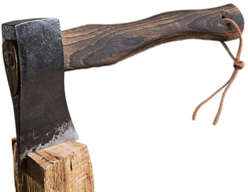 Manico in legno d'ascia Manico corto in legno da accetta sostituibile | Manico di Ricambio per Ascia Ammortizzante Leggero Ergonomico Solido per Tagliare Spaccare Campeggio Sopravvivenza Bushcraft