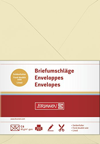 Brunnen 105125211 Briefumschlag Universalpapier, C6, 10 Stück, chamois