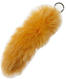 Modassori Anhänger Echtfell Fuchsschwanz orange Ringkarabiner Trend Damen-Mode edel Geschenk