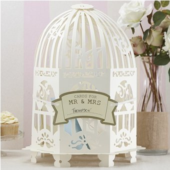 Geldbox / Briefbox cremefarben Vogelkäfig im Vintage Style - ideal für Kuverts, Hochzeitskarten & Geldgeschenke zu Ihrer Hochzeit