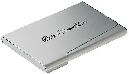 Visitenkartenetui Visitenkartenbox mit Gravur silberglänzend Metall graviert