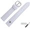 MARBURGER Uhrenarmband 16mm Leder Weiss Silber Alligator Prägung Mit Naht - Montage Set 5281620000120