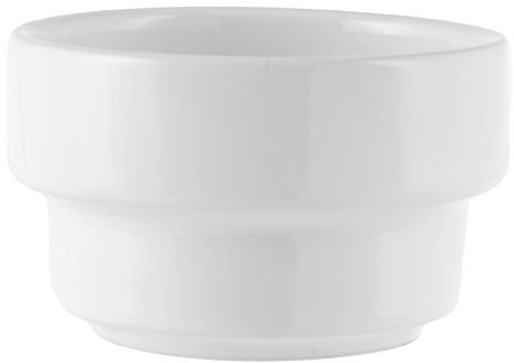 H&H 55085 Set 6 Tassen für Fondue, weisse Keramik, stapelbar, 8 cm