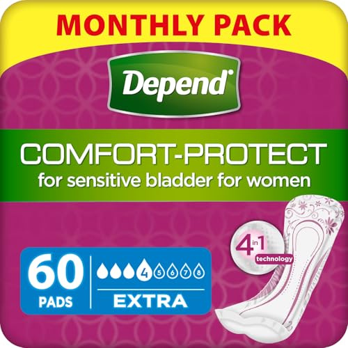 Depend Extra Incontinence Pads for Women - 60 Pads