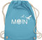 Turnbeutel Rucksack - Sprüche Statement - Moin Moin Hamburg Maritime Nordsee Geschenk - Unisize - Hellblau - beutel seemann mit aufschrift boot stoffrucksack maritimer statements möwe stoffbeutel