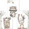 artpin® 3er Set Poster Kinderzimmer - A4 Bilder Babyzimmer Waldtiere - Deko Junge Mädchen (P23)