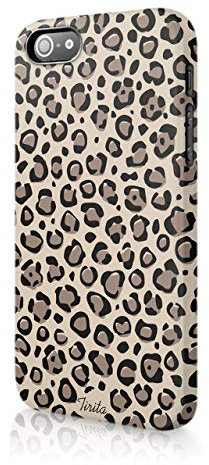 Tirita Hard Phone Case Compatible with iPhone 7 Plus & 8 Plus PRINTED GLITTER, NOT REAL GLITTER Animal Print Tiger Leopard Giraffe Snakskin