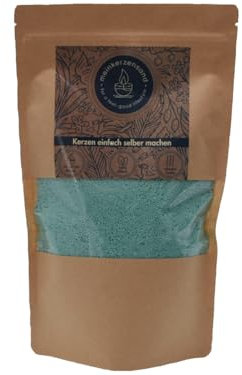 KERZENSAND Wachsgranulat 400g inkl. 3 Dochte - Palmwachs Kerzengranulat - universal einsetzbar - kreativ - vielseitig - dekorativ - Farbe: Mint