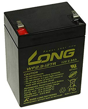LONG Lead-Acid Battery 12 V 2.9 Ah F1 (WP2.9-12TR) PBLO-12V002,9-F1A Black