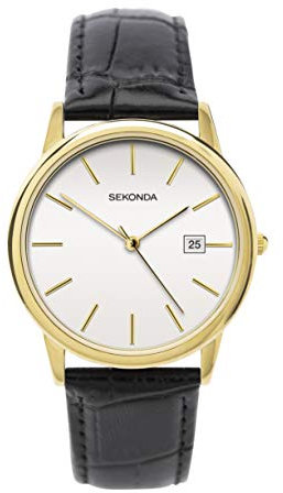 SEKONDA Mens Analogue Classic Quartz Watch with Leather Strap 1718