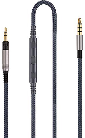 Audiokabel-Ersatz – kompatibel mit Sennheiser HD6 Mix, HD 7 DJ, HD 8 DJ-Kopfhörer und kompatibel mit iPhone mit integriertem Mikrofon und Lautstärkeregler