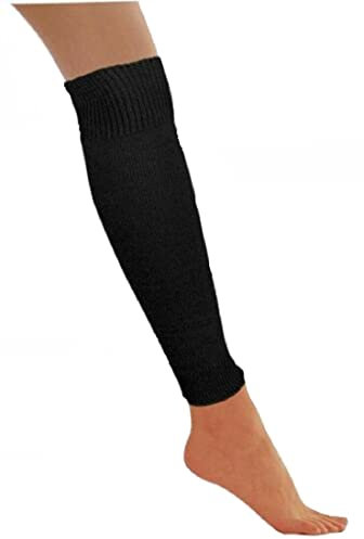 Kids Girls Plain Leg Warmer Girls School Dance Wear Legwarmer Tutu Fancy (Black)