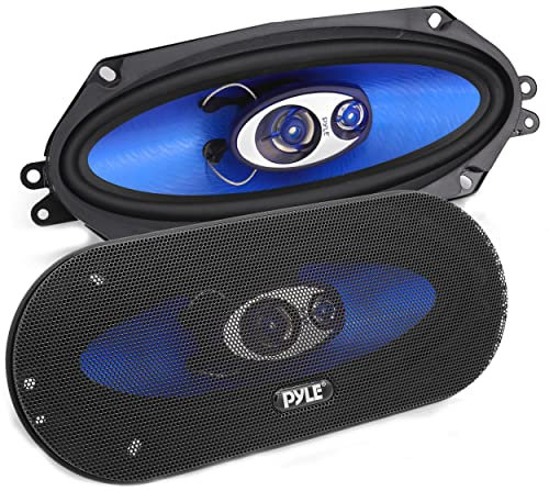 Pyle 3-Way Universal Car Stereo Speakers - 300W 4 x 10 Triaxial Loud Pro Audio Car Speaker Universal OEM Quick Replacement Component Speaker Vehicle Door/Side Panel Mount Compatible PL410BL (Pair)