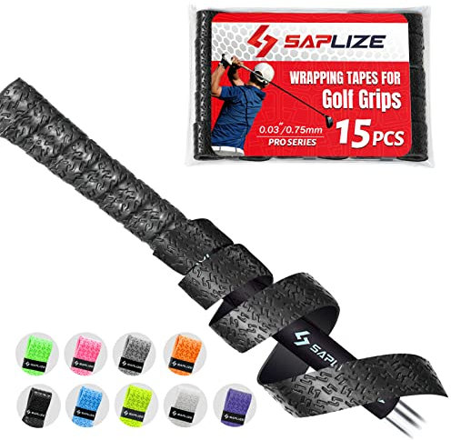 SAPLIZE Golf Grip Wrapping Tapes, 15-Pack Tacky PU Overgrip Tapes, New Regripping Solution for Golf Club Grips