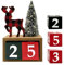 Eternhome Elch Weihnachtsbaum Countdown Adventskalender Bauernhaus Vintage Rustikaler Block Winter Urlaub Dekorationen für Zuhause Tisch Haus Küche