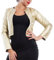 Toocool Giacca Donna Corta Ecopelle Bolero Senza Chiusura Giacchetto VI-2601 [Taglia Unica,Oro]