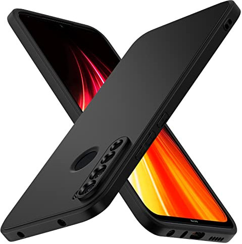 ivoler Negro Mate Funda para Xiaomi Redmi Note 8 2021/2019 con Protección de Cámara, Carcasa Protectora Antigolpes, Ultrafina Suave TPU Silicona Caso Delgada Anti-Choques Case