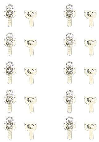 Unifizz AAA Batteries Metal Battery Spring Contact Plate 9.5 x 9MM Unipolar Plate Long Tail Conversion Spring Nickeling Plate Contact Terminal for Remote Control Battery Charger 10 PCS