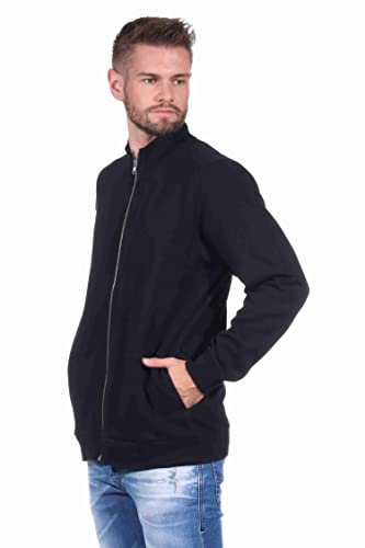 NORMANN-Wäschefabrik Unisex Jacke für Hausanzug, Sportanzug oder Jogginanzug Oberteil, Farbe:schwarz, Größe:XXL
