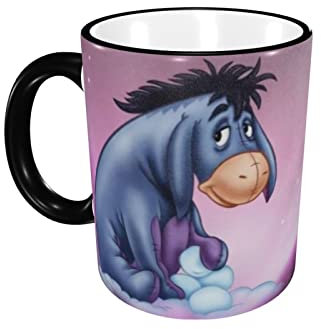 Eeyore Lustige Tasse Keramiktassen Kaffee Tee Tasse Milch Wasser Tasse Neuartiges Geschenk für Büro und Zuhause