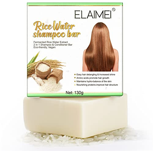 Rice Water for Hair Shampoo Bar Festes Shampoo Gegen Haarausfall 2 in 1 Shampoo Conditioner Pflege Shampoo zur Anregung Haarwachstums 130g