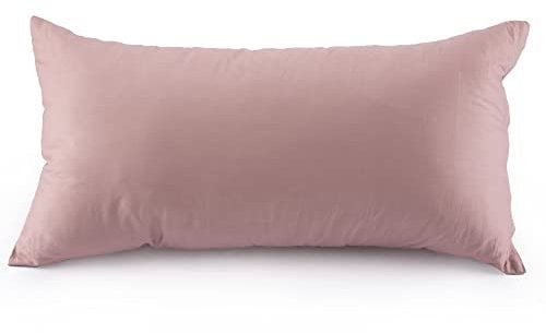 ATsense 2er Set Kissenbezug 40x60 cm - 100% Baumwolle, Rosa Kopfkissenbezug mit Reißverschluss, Super Weicher Kissenbezug, ÖkoTex Zertifiziert für Allergiker Geeignet