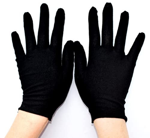 ZYWUOY Schutzhandschuhe, schwarze Baumwollhandschuhe, Sicherheit, gute Geschicklichkeit, fester Griff, schützende dünne Handschuhe für die Arbeit, 12 Paar, Größe L