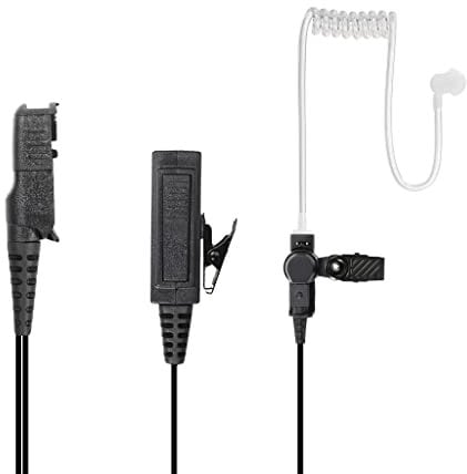 Hoornie Funkgerät Headset mit Motorola DP-Serie Walkie Talkie kompatibel | Kevlarverstärktes Kabel | Für Motorola DP2400, DP2600, DP3441, DP3661, XPR3300, XPR3500 | Inklusive 12 Ohrstöpsel
