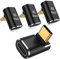 Adattatore USB C da 90 gradi (confezione da 4), AuviPal USB C maschio a USB C femmina connettore ad angolo retto per Steam Deck, switch, notebook, tablet, telefoni e altro - Nero