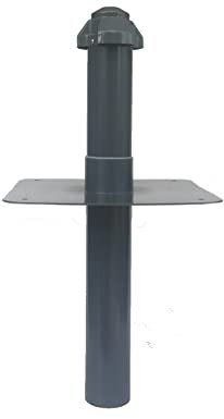 Flachdach-Sanitärlüfter, Bitumen- oder PVC-Flansch, Dachentlüftung, Abluft, Lüfter, DN 50, DN 100, DN 110, DN 125, DN 150, DN 200, DN 250, DN 300 (DN 125 - PVC-Flansch)