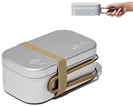 Camping-Lunchbox Camping Portable Mess Kit Edelstahltopf mit Deckel for Camping-Picknick und Camping-Kochgeschirr im Freien