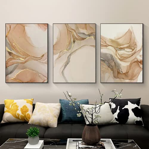 WADBTP Islamische Leinwand Bilder,Islamic Leinwand Malerei,Marble Background Allah Islamic Arabic Calligraphy Poster,Wohnzimmer Schlafzimmer Home Decor - Ohne Rahmen (Marmor E,3pcs-60 x 90 cm)