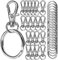 LEOBRO 100PCS Swivel Lobster Clasps, Key Ring Hoop, Keyring Making Kit 50pcs Lobster Clasps and 50pcs Keyring, Key Chain Hooks with Split Rings for Lanyard Jewelry Making Crafts Silver