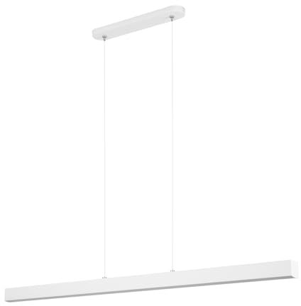 alfalux Lampe LED Hängelampe aus Metall Wohnzimmer Hängeleuchte Pendelleuchte Esstischlampe Küchenlampe Hängeleuchten & Pendelleuchten Höhenverstellbar Warmweißes Licht 96 cm WI96LED-3K-WEIß