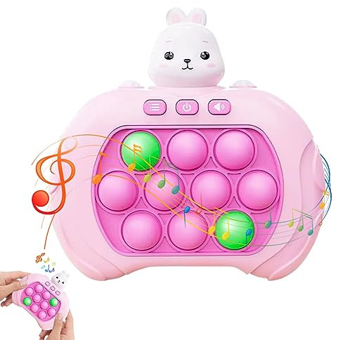 HIULLEN Pop Fidget it Spielzeug, Pop Elektronisches It Spiel Quick Push Game, Push Pop Game Controller Bubble, Anti Stress Fidget Squeeze Popping Toys Geschenk für Kinder 3 4 5 6 7 8 Jährige(Rosa)